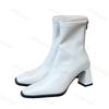 Damen-Ankle Boots 2026 Herbst Quadratische Zehenpartie Damen High Heel Stiefel Mode Sexy Elegant PU-Leder Chelsea Kurzstiefel Mujer Botas