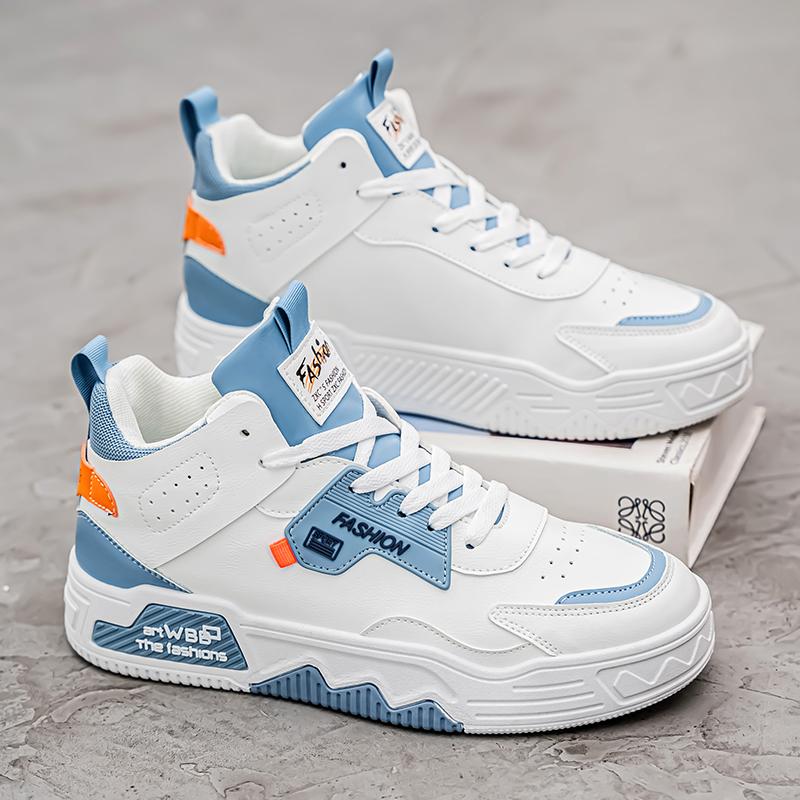 

Ботильйони Спортивне взуття Чоловічі зручні PU шкіряні товсті підошви Високі чоловічі кросівки Дизайнерське чоловіче молодіжне сітчасте взуття Running Tide 39 синій