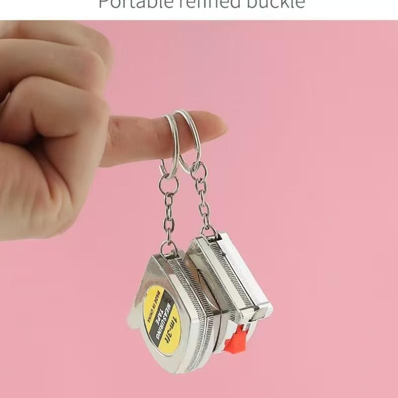 Mini 1 Meter Keychain Tape Measure Electroplated Portable Inch & Metric Dual Scale Small Pocket Steel Measuring Tool