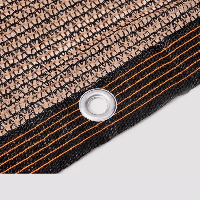 1pcs Encrypt 8 Needles Coffee Colored Sunshade Net Thickened Edging Perforated Anti UV Mesh Courtyard Cooling Anti-aging and Sun Protection Net
