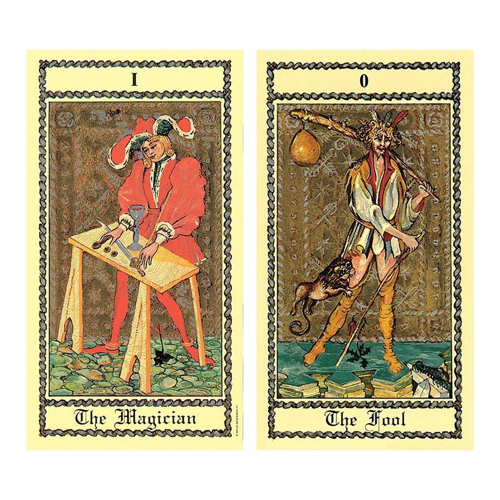 Kancharo 78-Card Tarot Card Set [The Medieval Scapini Tarot] Includes Japanese Tarot Card Instructions & Pouch (Authentic)
