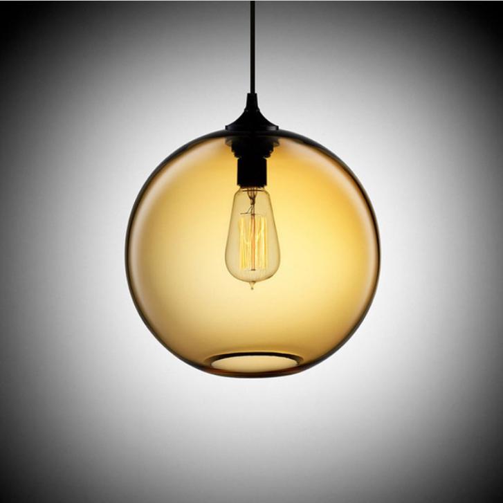 Lampade a sospensione a sfera in vetro a 6 colori industriali vintage Loft diametro 30 cm Apparecchi da cucina Ristorante