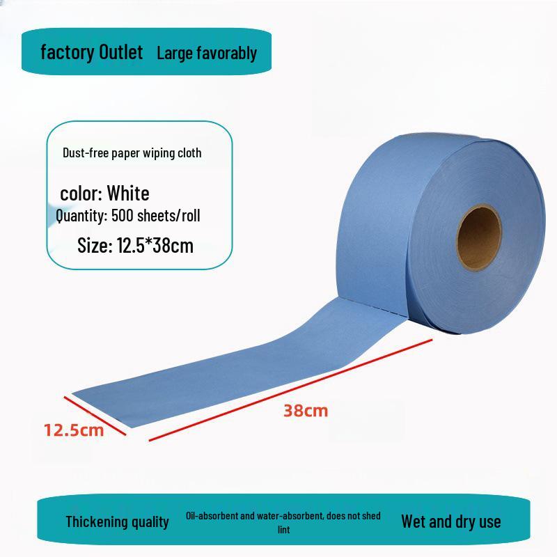 Non-Woven Dust-Free Cleaning Cloth: Blue/White Oil & Water-Absorbent Industrial Wiping Roll