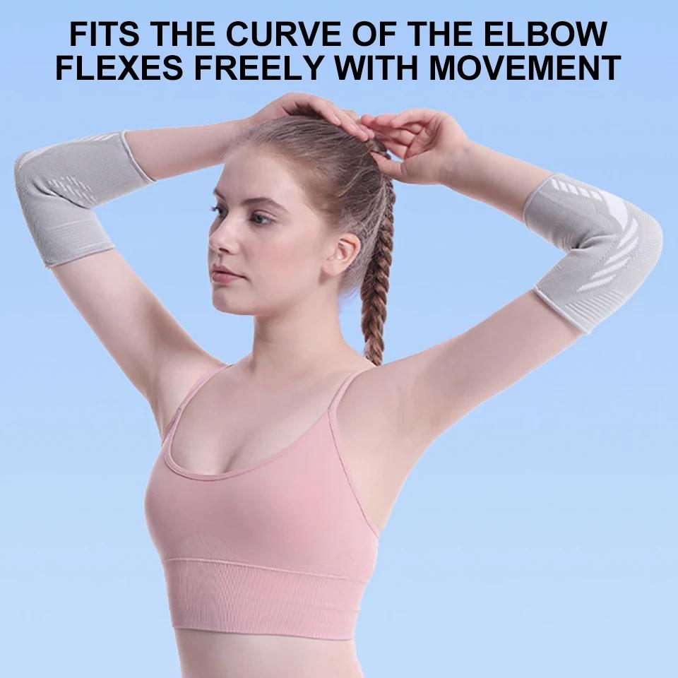 LOOGDEEL 1Pcs Nylon Elastic Elbow Protector Elbow Pads For Fitness And Sports Anti-slip Breathable And Sweat-wicking Badminton