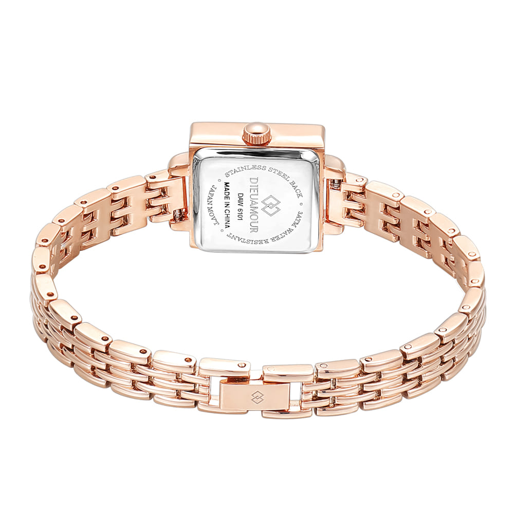 Diyuamoleu Women'S Metal Band Watch Daw6101M-Rw Diamond Watch