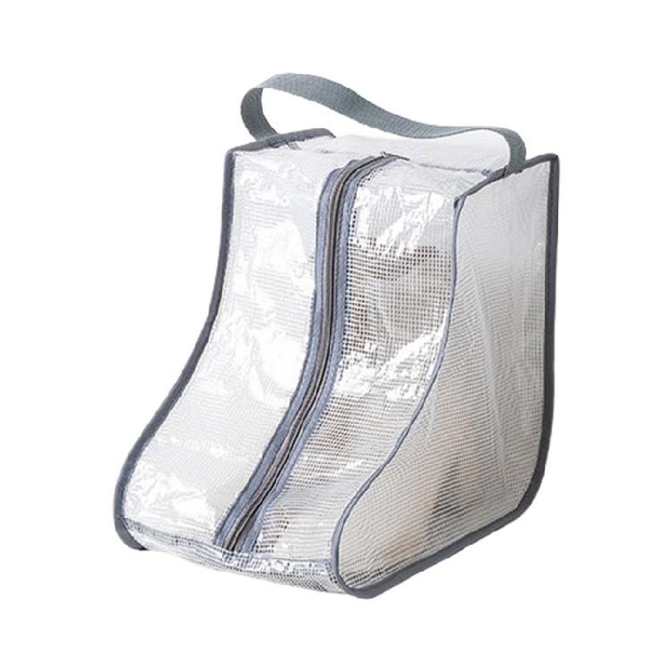 Чехол для обуви ПВХ Сетчатый Прозрачный Мешок для хранения обуви и сапог на молнии Защита обуви от влаги серый 735₽