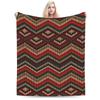 Retro Bohemian Woven Pattern  Plush Blanket Kids  Flannel Throw Blanket For Couch Chair Sofa Bed Soft Warm Bedspread Gift