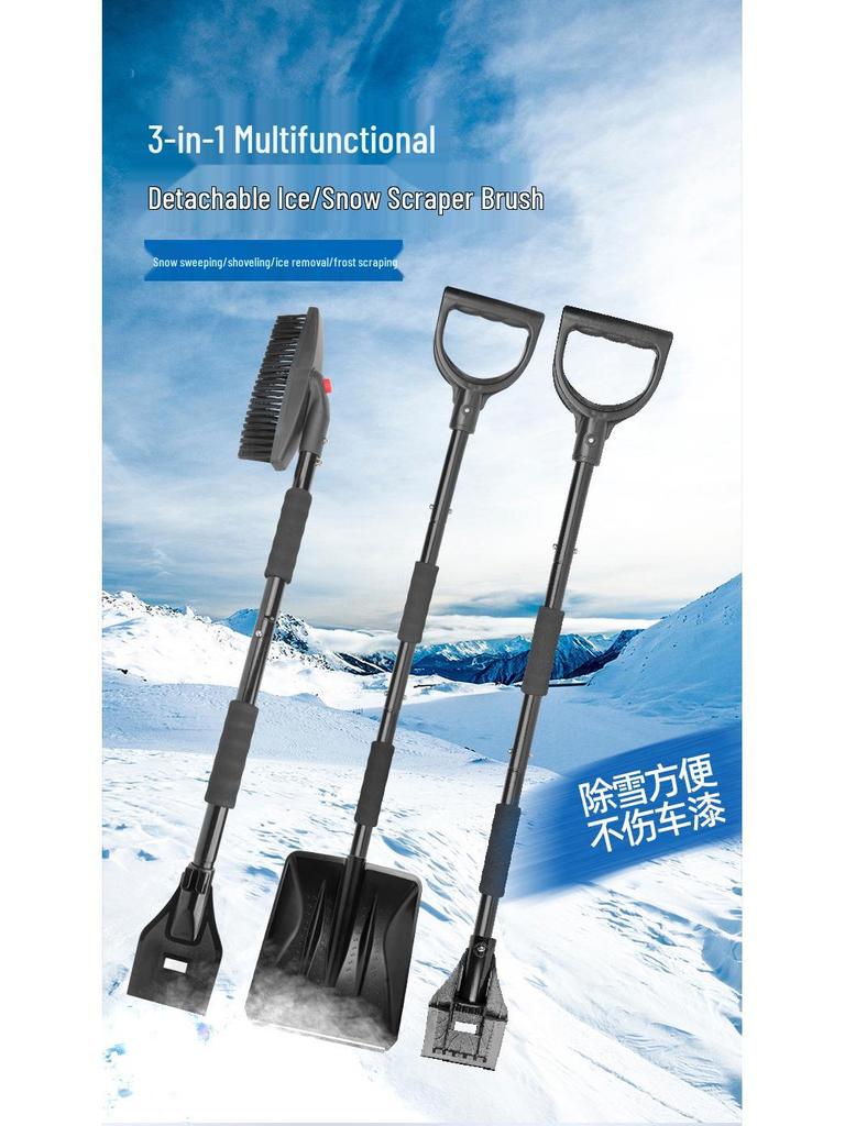 Multifunctional Retractable 3-in-1 Rotating Ice and Snow Removal Shovel Tool