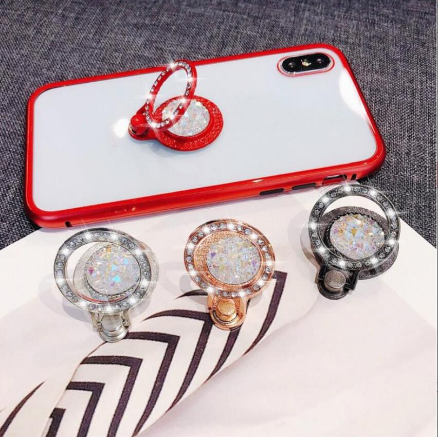 Mobile Phone Holder Mount Metal Phone Holder Glisten 360 Finger Ring Bracket Gemstone Stand
