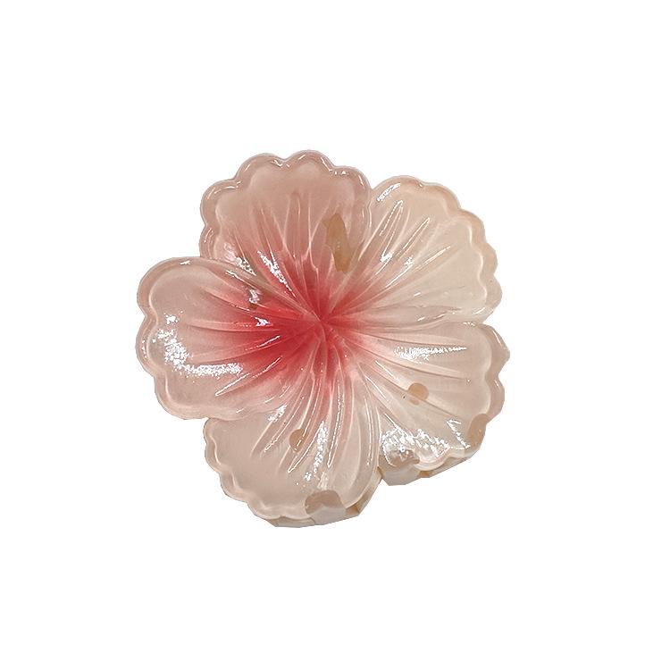 4cm průhledná třpytivá sponka do vlasů ve tvaru vajíčka s květinou - žraločí sponka do vlasů