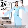 White Chiffon Flowy Yoga Top: Sleeved Dance Rhythm Modal for Performance and Spirit.