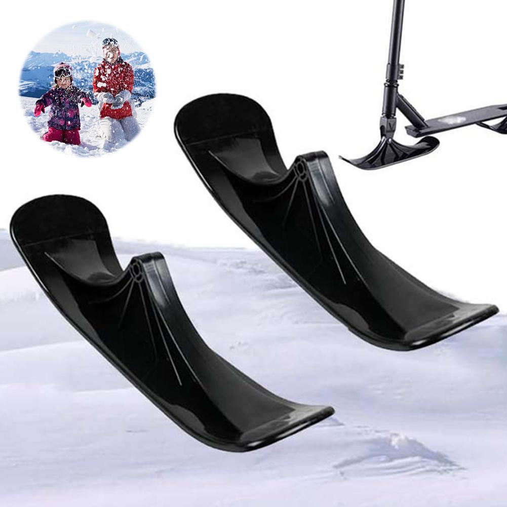 2/1Pair Ski Sleigh Sled Ski Board Snow Sledge Board Set Snow Ski Scooter Ski Scooter for Kids Outdoor Sports Accessories