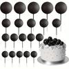 20/30Pcs Cake Balls Decoration Gilded Black Happy Birthday Foam Ball Cake Stickers Party Mother's Day Decor DIY Wedding Decor