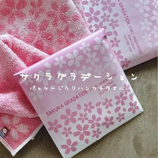 Imabari Towel Packaged Handkerchief SAGURA Sakura Gradation 25cm X Petit Gift Pattern Made Japan Celebration Return Cherry Blossom Pink Gentle Texture