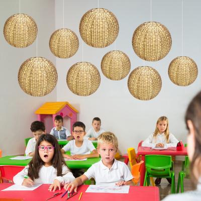 Yousheng 1/9Pcs Paper Lanterns Set Rustic Burlap Design Easy To Hang Handmade Hanging Lanterns Wedding Party Decorations