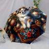 Folding Umbrella Chihuahua Surrounded by Festive Ornaments Creative Portable Folding Umbrella for Christmas and Other Holiday