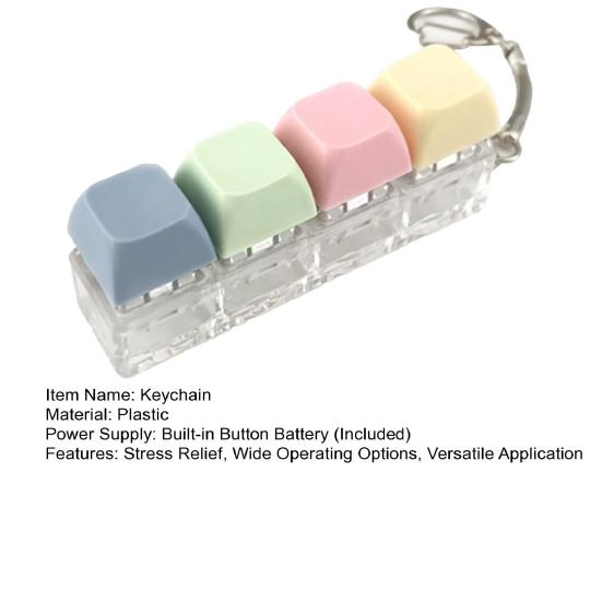 Keyboard Keychain Fidget Toy Stress Relief Compact Lightweight Design Realistic Clicking Sounds Key Chain