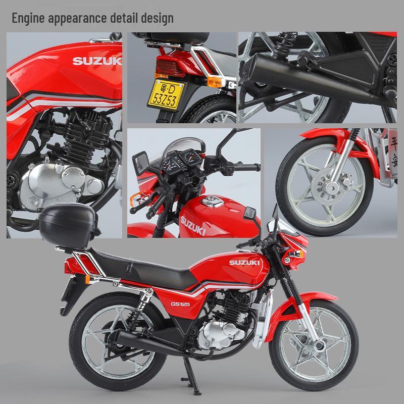 Jinlida GS125 Retro Motorcycle Alloy Model with Shock Absorption.
