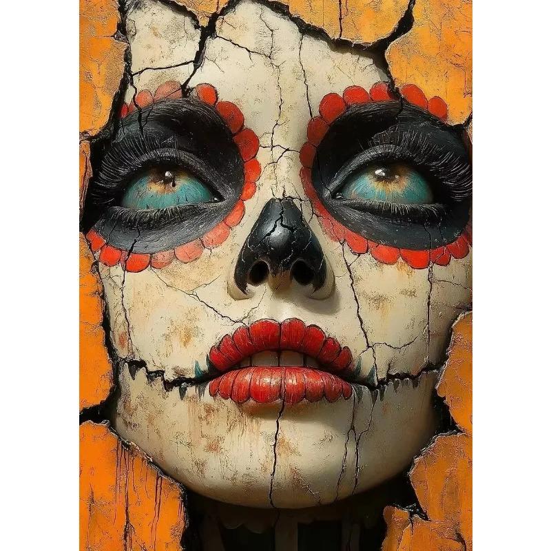Mexican Day of The Dead La Catrina Sugar Skull Girls Poster Prints Gothic Canvas Painting Art Picture for Room Home Decor