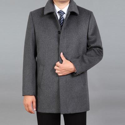 Abrigo de lana para hombre, abrigo de lana de otoño de alta calidad, abrigo de guisante, abrigo de Cachemira de lana de invierno, chaqueta de mezcla de lana cálida