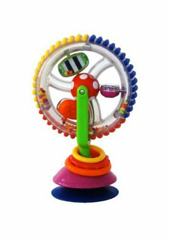 

Baby Rotating Ferris Wheel Rattle Toy with Suction Cup - 3-Color Pinwheel for Early Education (0-1 Year Old)