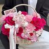 Wicker Rattan Flower Basket Wicker Woven Basket with Handle Pincnic Basket Sundries Storage Organizer Wedding Party Decor
