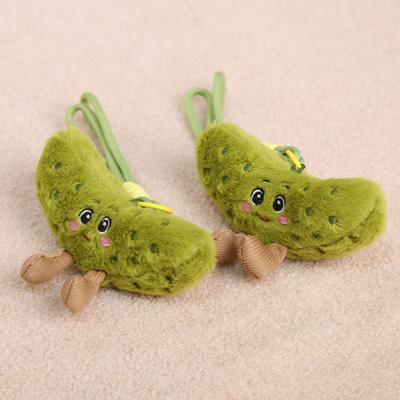 Jouet Concombre au Vinaigre en Peluche Yousheng avec Cordon Porte-Clés Pendentif Personnage de Dessin Animé Décoration de Sac Accroche Sac à Dos