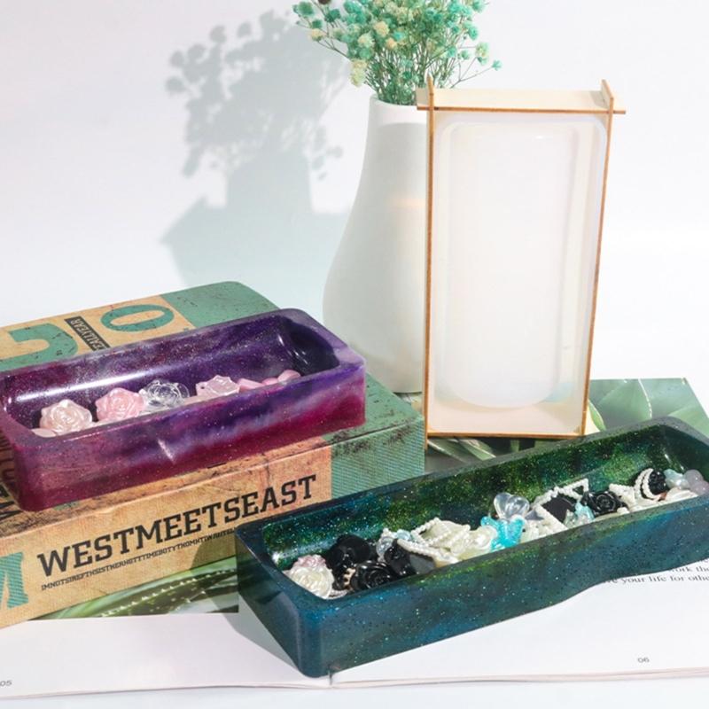 DIY Storage Tray Mold Jewelry Organizer Resin Mould for DIY Craft Trinket Dish