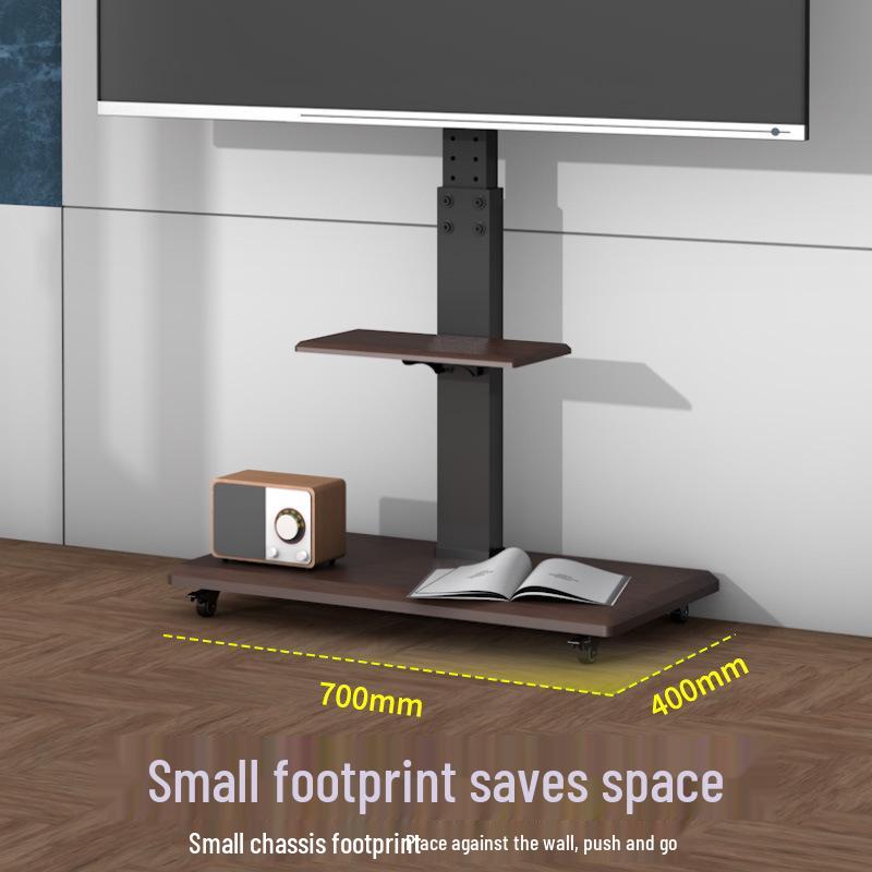 Universal Movable TV Floor Stand with Shelf and Wheels for 50-65 Inch TVs