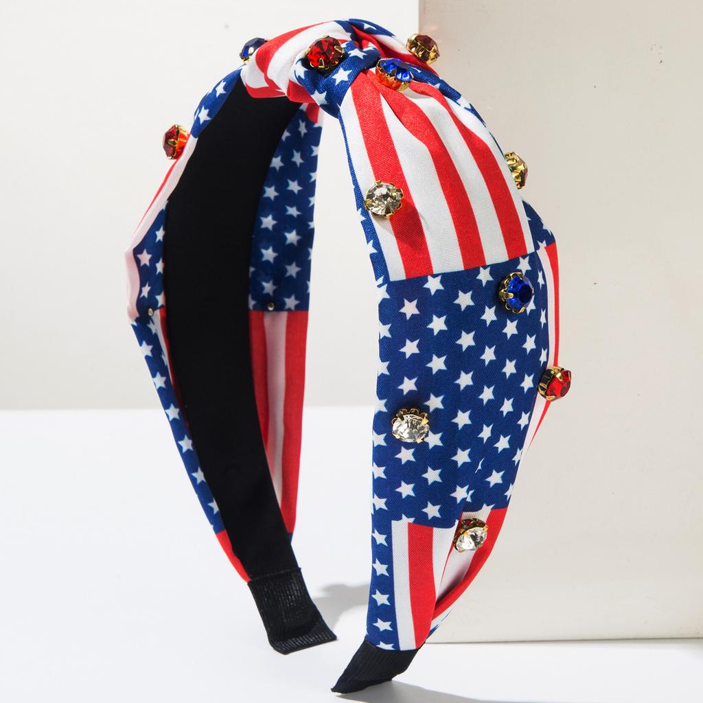 New Style Hairband Featuring Creative Five-pointed Star Pattern, with Striped Star Fabric Hair Accessory for The Head