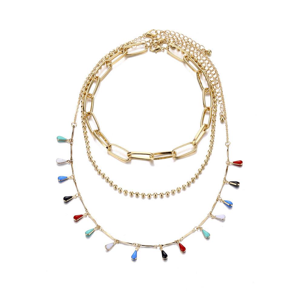 

Stylish Multi-layer Geometric Pendant Necklace For Women With Chic Metal Design Perfect For Fashion Lovers