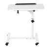 Portable Multifunctional Removable Laptop Desk with Wheels Bed Sofa Books Snack White