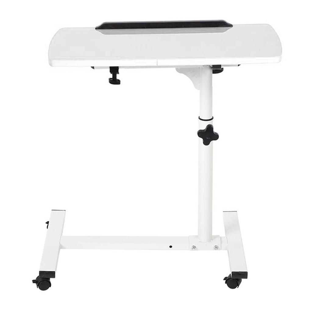 Portable Multifunctional Removable Laptop Desk with Wheels Bed Sofa Books Snack White