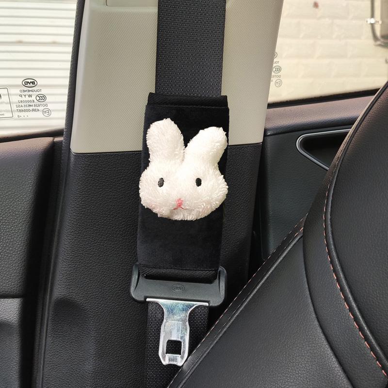 1pc Short Style Car Safety Seatbelt Cover Cute Cartoon Cloud Bow Seat Belt Harness Cushion Auto Shoulder Strap Protector Pad