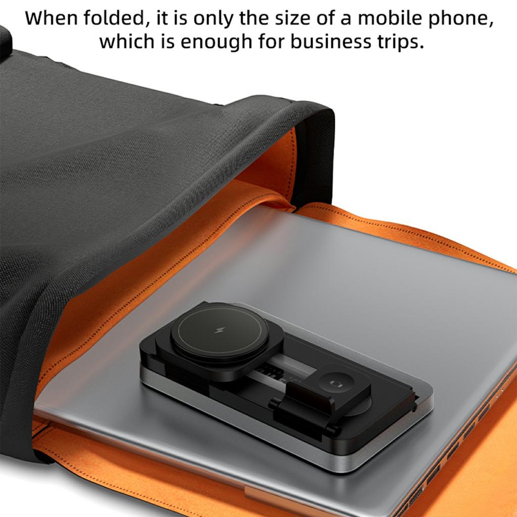 HT-539 Desktop Night Light 15W Magnetic Foldable Phone Watch Earphone Wireless Charger