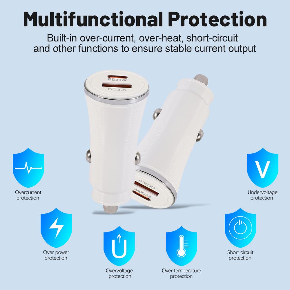 PD48W Schnelllade-Autoladegerät, USB & Typ-C, Kompatibel mit Samsung und PPS-Protokoll