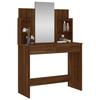 VidaXL Dressing Table with Mirror, Makeup Table with 2 Drawers, Cosmetic Table with 4 Shelves, Storage Furniture 837581