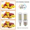 E27 Screw LED Corn Super Bright Light Bulb 72LEDs 5730SMD Light Bulb 220V Fixture Home Chandelier Candle Light Bulb Set 6000K