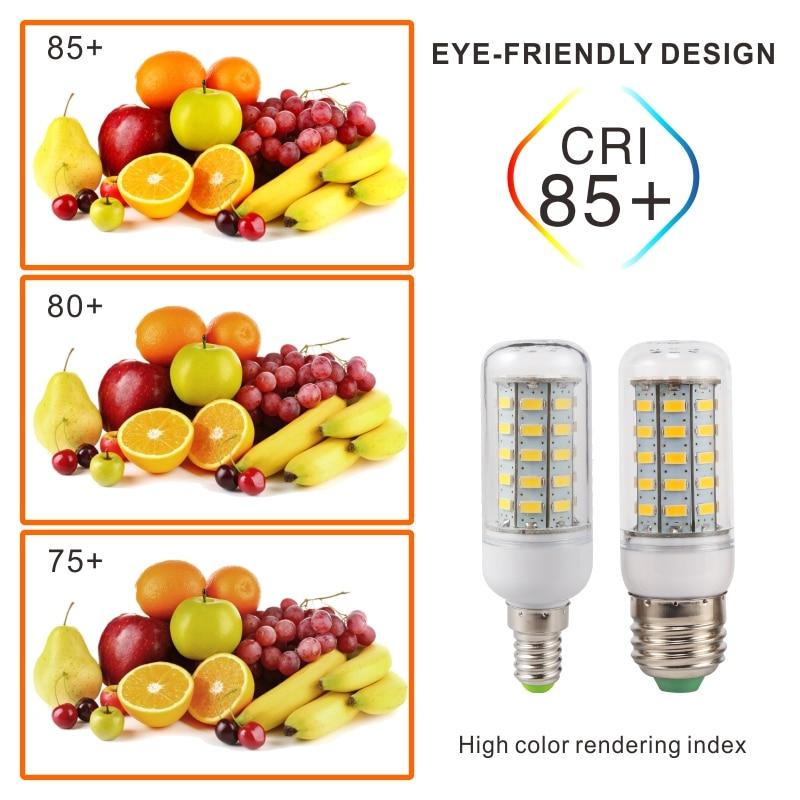 E27 Screw LED Corn Super Bright Light Bulb 72LEDs 5730SMD Light Bulb 220V Fixture Home Chandelier Candle Light Bulb Set 6000K