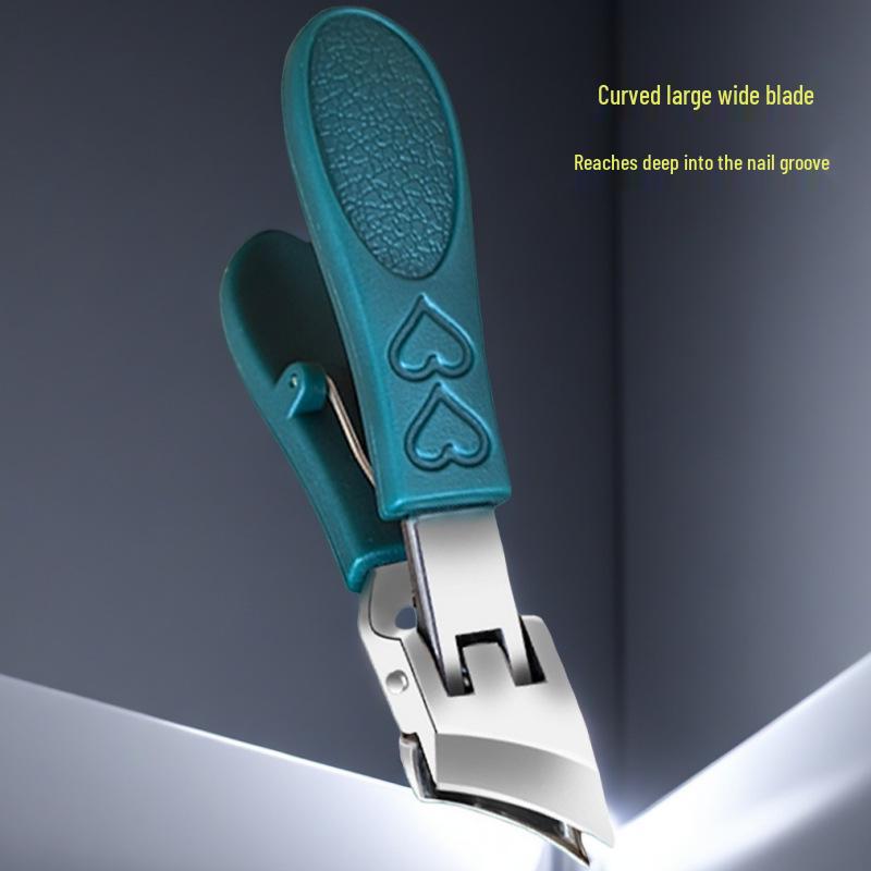 Anti-Splash Large Nail Clippers for Thick Toenails - Single Pack, Oblique Mouth 9cm x 1.8cm