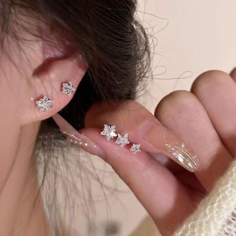 Cercei mici mini cu zirconiu pentru dormit fără a da jos cerceii, cercei mini high-end pentru piercing în ureche