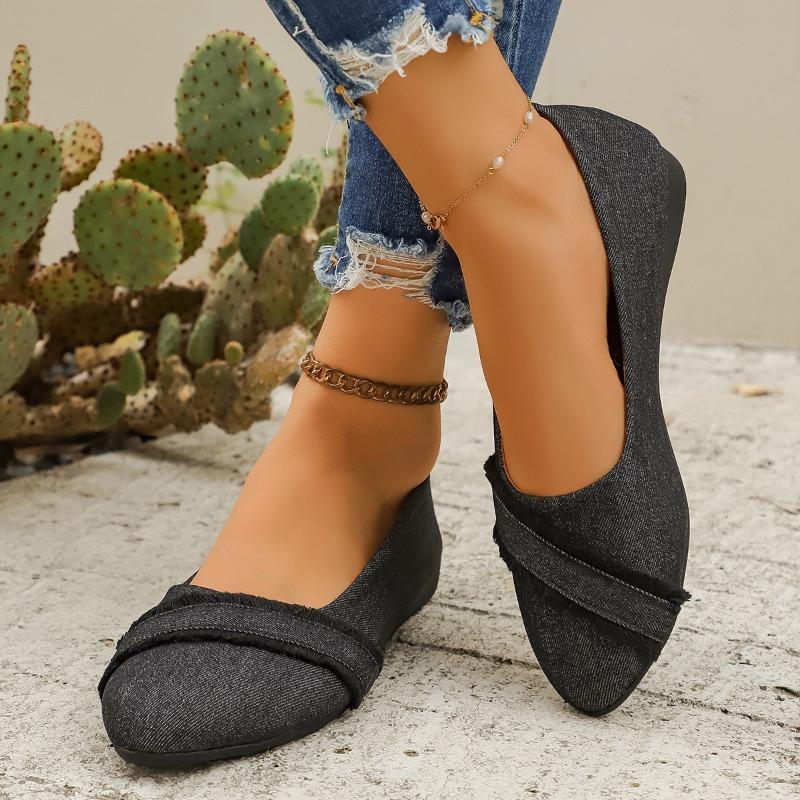 Single Shoe Spring and Summer New One Foot Pedal Flat Pointed Shallow Single Shoe Fashion Comfortable Single Shoe Women