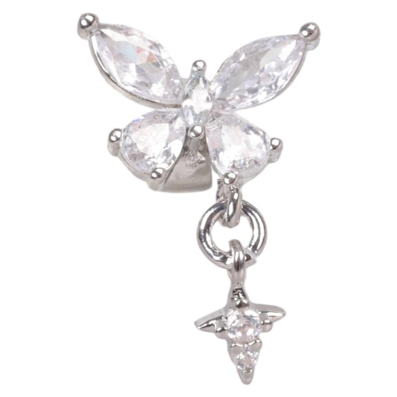 

Elegant Crystal Butterfly Ear Clip Open Headphone Decoration Detachable DIY Jewelry Enhancement Piece