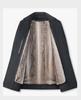 Men's Mid-Length Woolen Winter Coat with Plus Velvet for Middle-Aged and Elderly, Thickened Windbreaker Jacket.