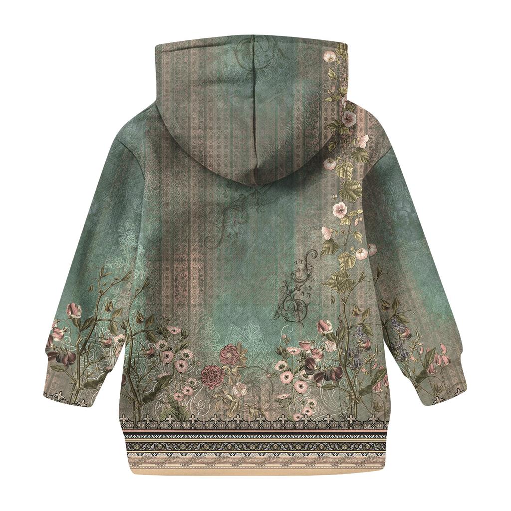 Dívčí mikina s kapucí a batikovaným vzorem - Pulovr s potiskem