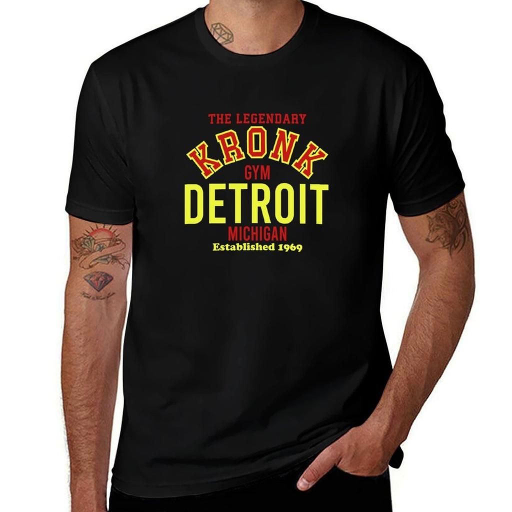 Krónk Gym Détroit Gym T-Shirt Man T Shirts for Men Casual Men T Shirt Cotton 100% T-Shirt