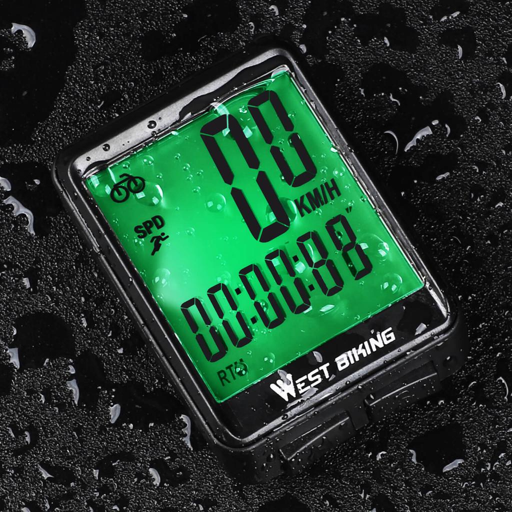 WEST BIKING Bike Wireless Computer MTB Road Bike Odometer Waterproof With Backlight Cycling Speedometer LED Rate Stopwatch2