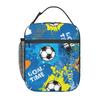 Football Graffiti Pattern Insulated Lunch Bag for Women Kids Leakproof Food Boxes Thermal Lunch Box Tote