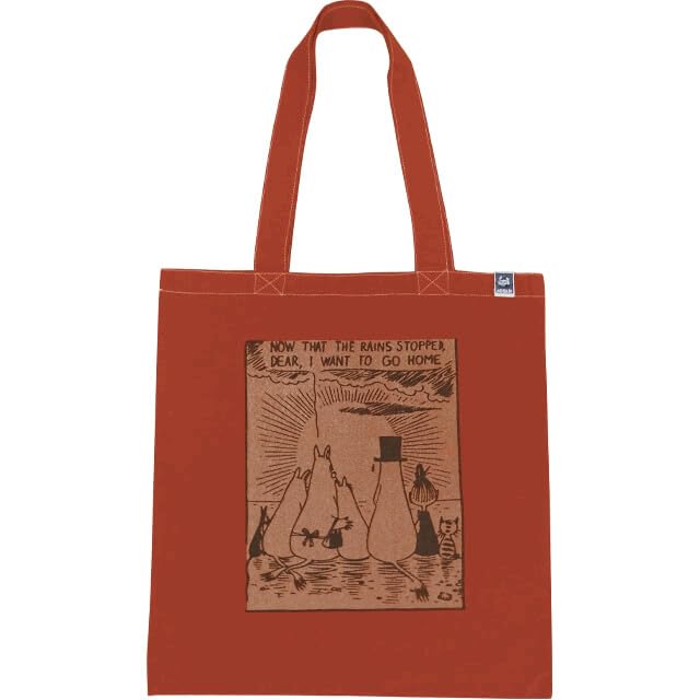 

Moomin Family Garment Dyed Flat Tote Bag Vermilion