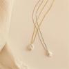 Stainless Steel Irregular Pearl Necklace: Retro Clavicle Chain with Versatile, Chic Design